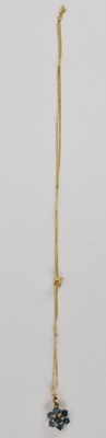 Lot 1455 - A 9ct gold dainty link necklace with hoop...