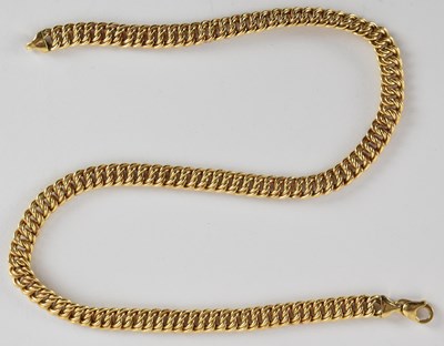 Lot 1383 - A 9ct gold interlocking link necklace with...