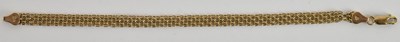 Lot 1622 - A 9ct gold mesh style bracelet with lobster...