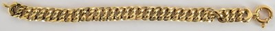 Lot 1595 - A 9ct gold interlocking link bracelet, with...