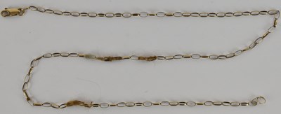 Lot 1473 - A 9ct gold oval link dainty necklace, with...