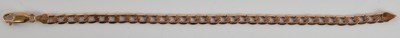 Lot 1615 - A 9ct rose gold flat curb bracelet, with...
