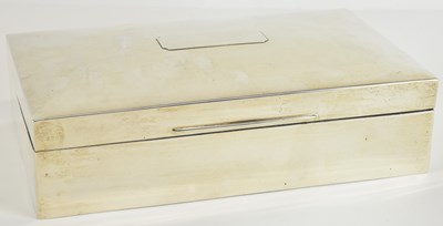 Lot 1051 - A George V hallmarked silver clad large cigar...
