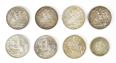 Lot 718 - Three Victorian crowns dated 1890 and one...