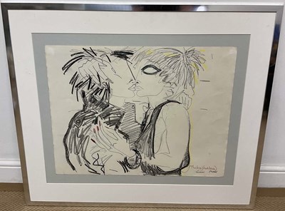 Lot 306 - FREDERIC PIERRE (born 1951); charcoal, chalks...