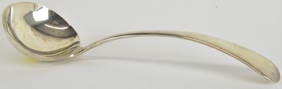 Lot 1190 - A hallmarked silver sauce ladle, Sheffield,...