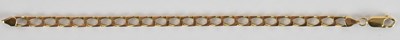 Lot 1616 - A 9ct yellow gold flat Cuban link bracelet,...