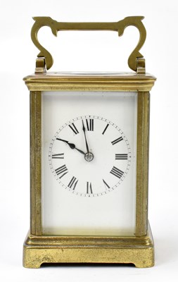 Lot 1461 - A late 19th century French brass eight day carriage clock