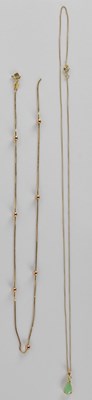 Lot 1441 - A 9ct yellow gold fine link necklace, set with...