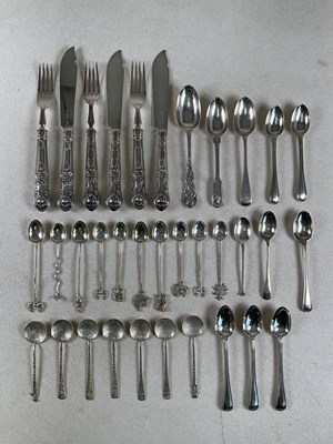 Lot 502 - A quantity of silver flatware, including a set...
