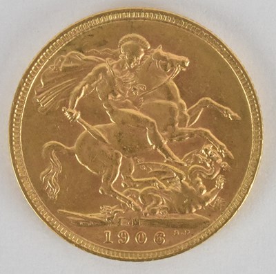 Lot 1686 - An Edward VII full sovereign, 1906, Melbourne...