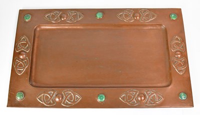 Lot 290 - A large Arts & Crafts rectangular copper tray,...