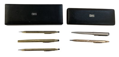 Lot 329 - CROSS; a cased gold plated twist-top ballpoint...