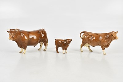 Lot 170 - BESWICK; a Limousin cow, also a bull and calf,...