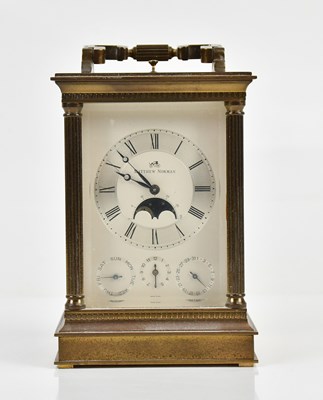 Lot 2390 - MATTHEW NORMAN; a brass cased carriage clock...