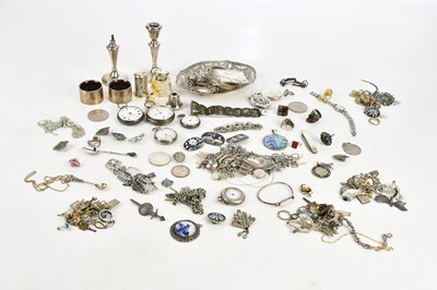 Lot 1623 - A collection of hallmarked silver and white...
