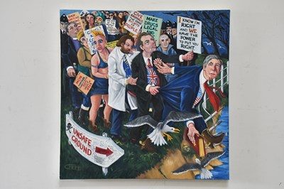 Lot 597 - CARL HODGSON (1934-2016); oil on canvas,...