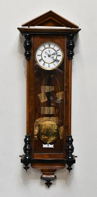 Lot 2357 - A Victorian walnut cased Vienna style wall...