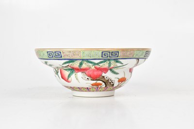 Lot 251 - A Canton bowl decorated with peaches on...