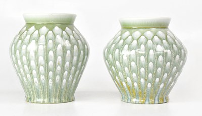 Lot 204 - ROYAL LANCASTRIAN; a pair of green and white...