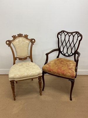 Lot 722 - A circa 1900 Mahogany Elbow Chair 86cm high,...