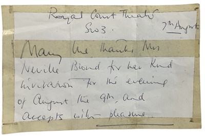 Lot 522 - MARY URE; a signed letter to Royal Court...
