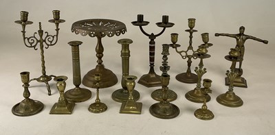 Lot 179 - A 1930s twin candelabrum with multi coloured...
