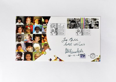 Lot 742 - NELSON MANDELA; a first day cover bearing...