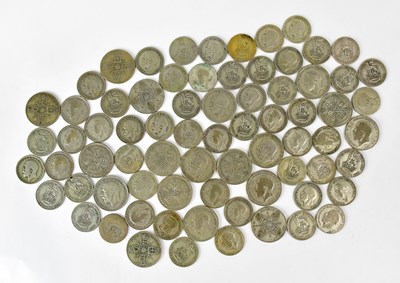 Lot 720 - A collection of George V half-silver shillings...