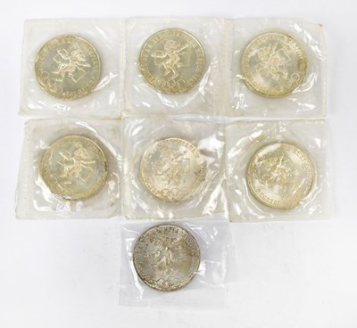 Lot 708 - Seven Mexican commemorative silver coins, 720...