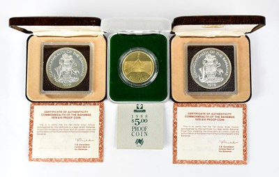 Lot 693 - Two Commonwealth of Bahamas silver proof $10...