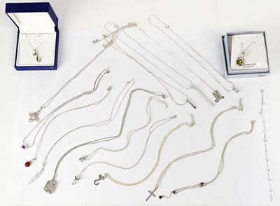 Lot 944 - A group of 925 silver necklaces and pendants,...