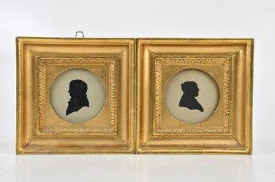 Lot 1358 - A pair of 19th century silhouettes, Erik...