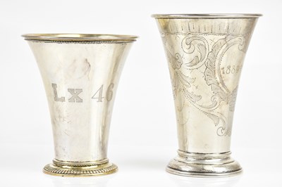 Lot 1472 - Two Swedish 800 grade silver trumpet vases,...