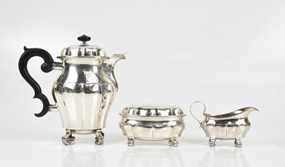 Lot 1457 - A Swedish 800 grade three piece coffee service,...