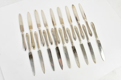 Lot 1496 - Eighteen Swedish pastry knives with silver...