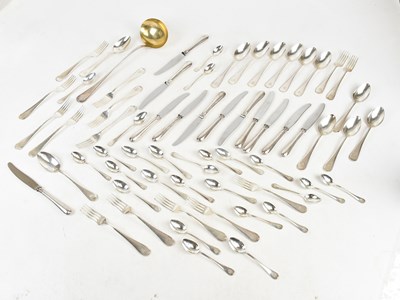 Lot 1455 - A collection of Swedish silver flatware,...
