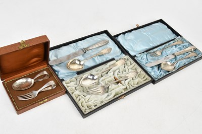 Lot 1507 - Two cased Swedish silver christening sets and...