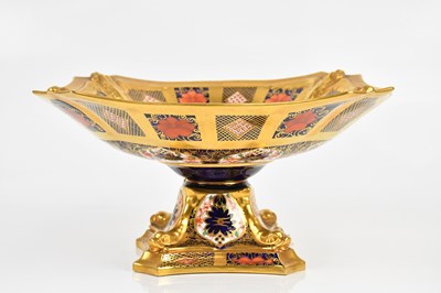 Lot 183 - ROYAL CROWN DERBY; a comport decorated in the...
