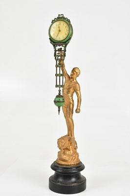 Lot 2380 - An early 20th century bronzed spelter mystery...