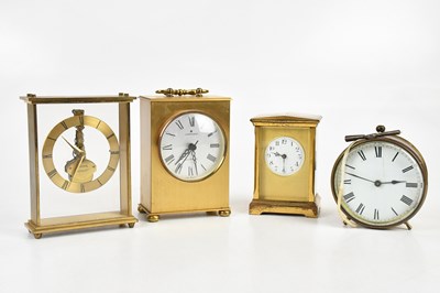 Lot 2383 - A 19th century brass cased drum clock, the...