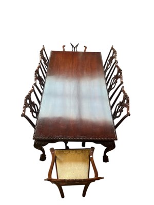 Lot 2197 - A reproduction hardwood rectangular dining...