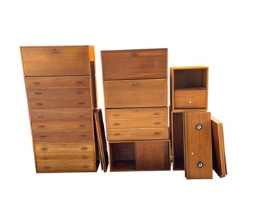 Lot 2301 - LADDERAX; a teak and metal shelving and...