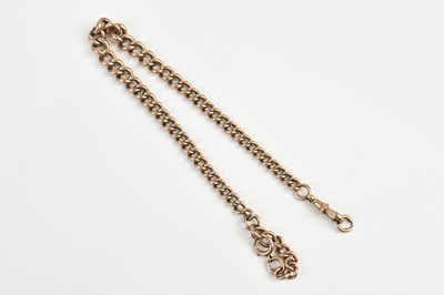 Lot 1582 - A 9ct rose gold Albert chain, length 37cm,...