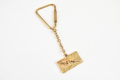 Lot 1591 - A 9ct yellow gold Jaguar key chain, approx 25.7g.