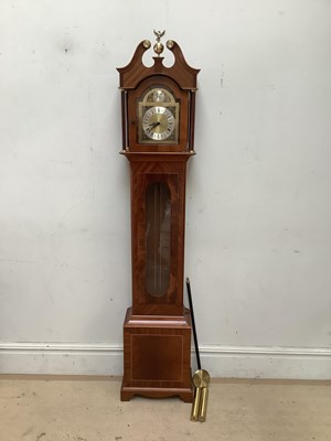 Lot 2355 - A longcase clock of small proportions and a...