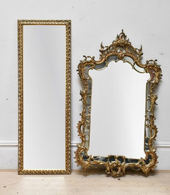 Lot 2297 - Two modern gilt framed wall mirrors, larger...