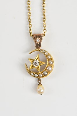 Lot 1625 - A Victorian yellow metal diamond and seed...