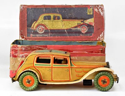 Lot 322 - WELLS 'O' LONDON; a boxed tinplate saloon car,...