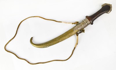 Lot 506 - An Ottoman khanjar dagger, with 21cm curved...